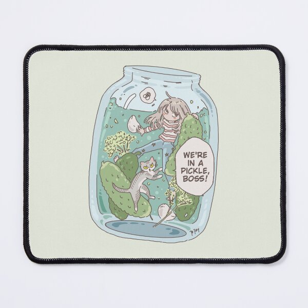Item preview, In  a Pickle English Idiom funny Cartoon With A Cat designed and sold by doodlingjay.