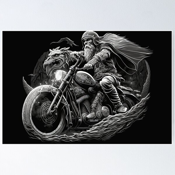 Item preview, viking on motorbike designed and sold by stroker88.