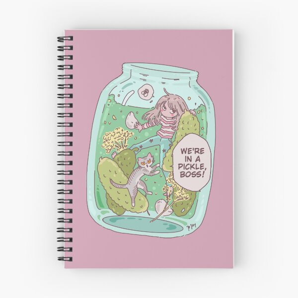 Item preview, In  a Pickle English Idiom funny Cartoon With A Cat Greener Version designed and sold by doodlingjay.