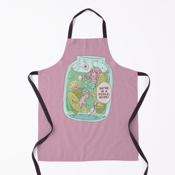 Item preview, In a Pickle English Idiom funny Cartoon With A Cat Greener Version designed and sold by doodlingjay.