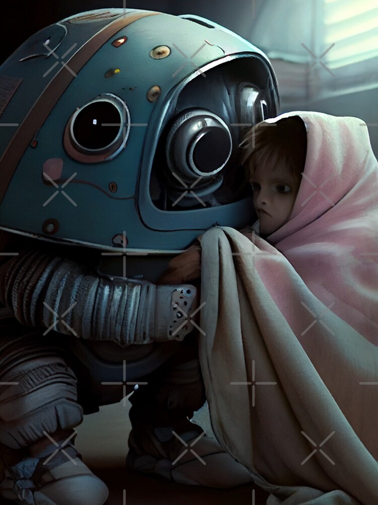 Aperçu 4 sur 4. Coque iPhone avec l'œuvre Investigating Under the Robots Blanket Digital Painting créée et vendue par CodeAndColors.