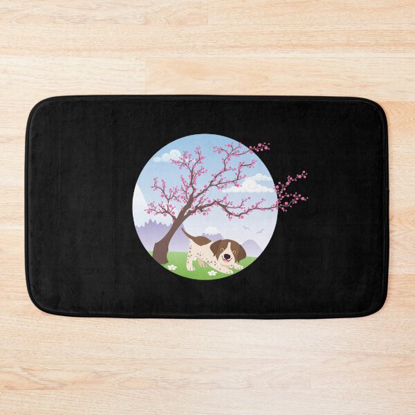 Item preview, German Shorthaired Pointer Puppy with Spring Blossom Tree designed and sold by SeasonalDogs.