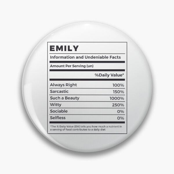 Item preview, Funny Emily Name Nutrition Facts designed and sold by MrEddie10.