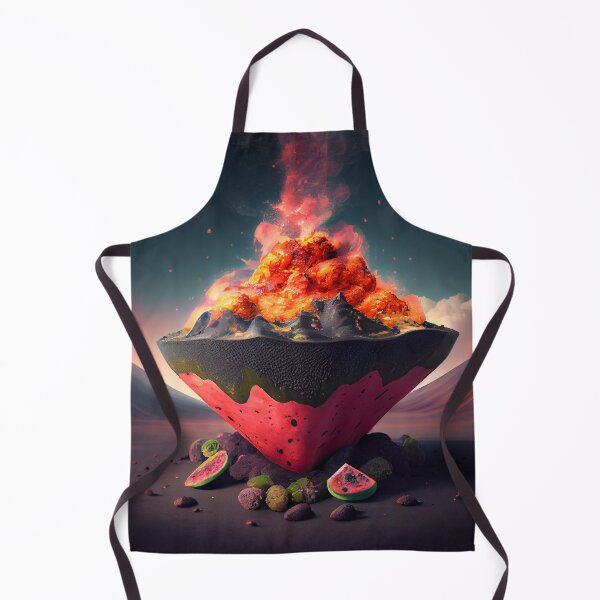Aperçu de l'œuvre Volcanic Watermelon Feast Digital Painting créée et vendue par CodeAndColors.