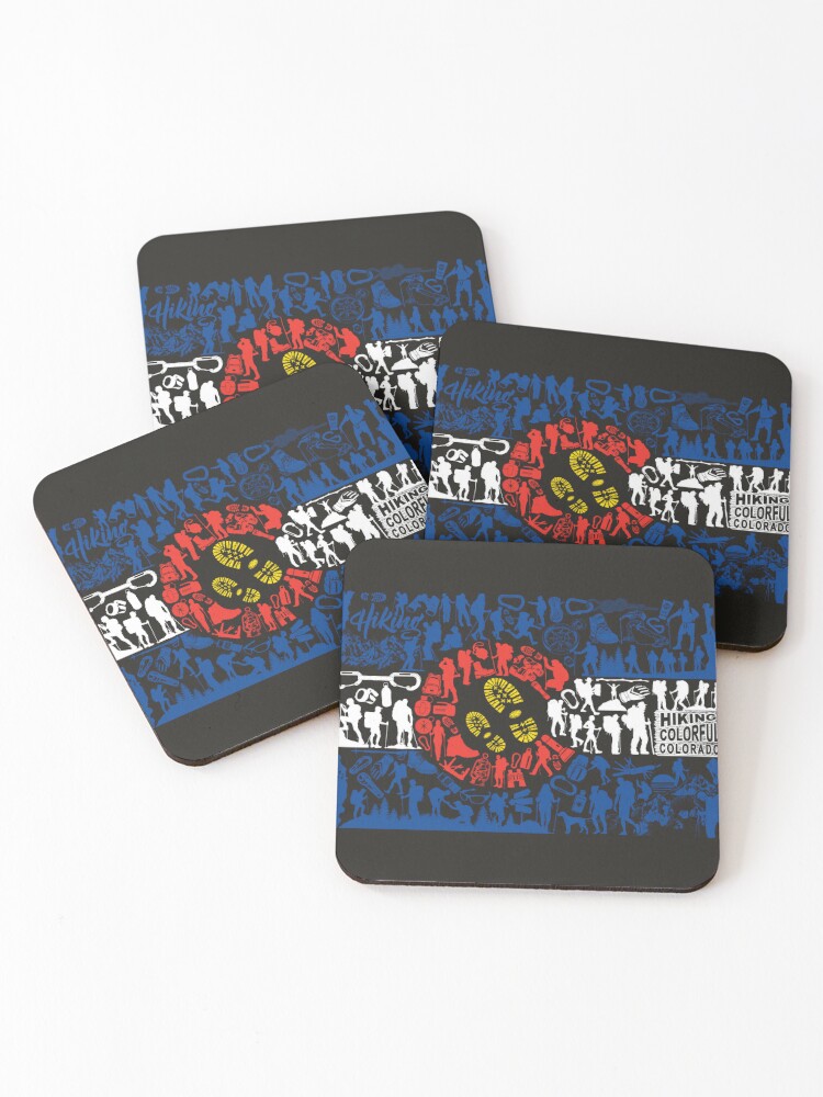 Thumbnail 1 of 5, Coasters (Set of 4), Colorado Caliber Hiking Flag designed and sold by Colorado Caliber.