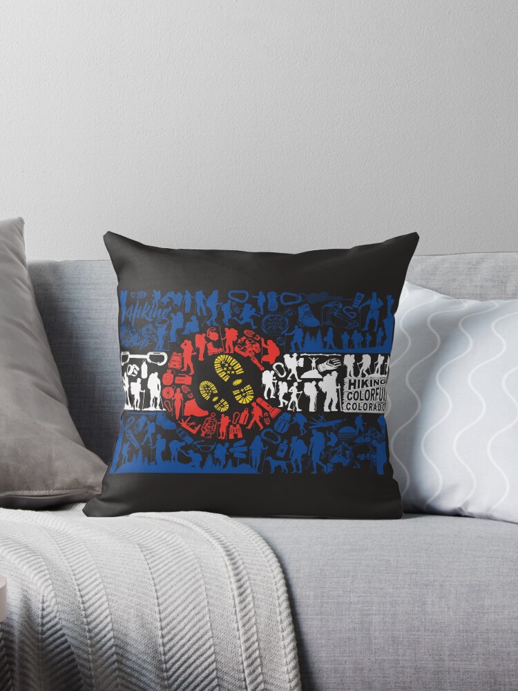 Thumbnail 1 of 3, Throw Pillow, Colorado Caliber Hiking Flag designed and sold by Colorado Caliber.