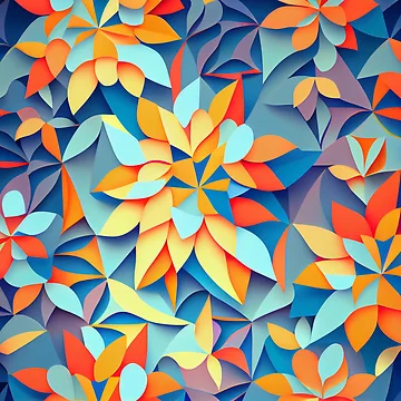 Vorschaubild zum Design Flat Dynamic Triangular Floral Pattern Digital Painting von CodeAndColors