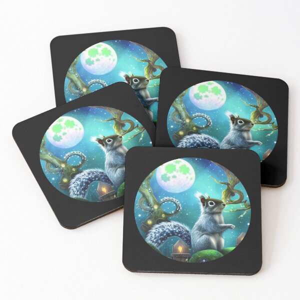 Item preview, The Blue Whimsical, and Intricately Detailed Squirrel Navigates the Mystical and Magical Forest designed and sold by Mechanical-Artt.
