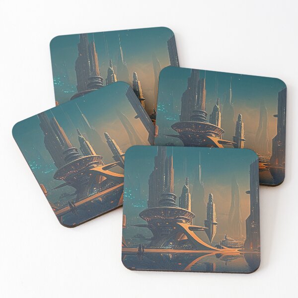 Item preview, Futuristic city by the sea designed and sold by AI-Ericson.