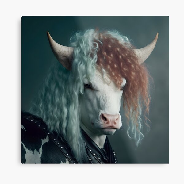 Item preview, 1980s Hair Metal Cow - Animal Art designed and sold by Chrisjeffries24.