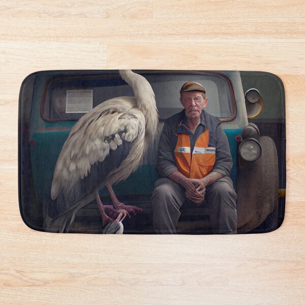Item preview, The Unlikely Mechanic and His Stork Companion Digital Painting designed and sold by CodeAndColors.
