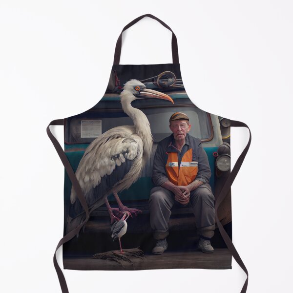 Item preview, The Unlikely Mechanic and His Stork Companion Digital Painting designed and sold by CodeAndColors.