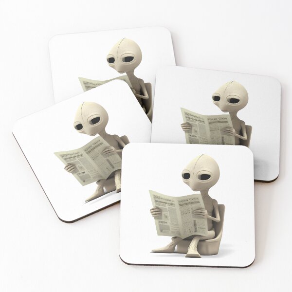 Item preview, Alien Reading Newspaper - The Stone Collection designed and sold by FiveIntentions.