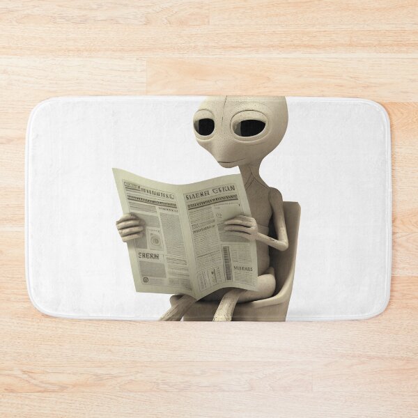 Item preview, Alien Reading Newspaper - The Stone Collection designed and sold by FiveIntentions.