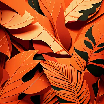 Vorschaubild zum Design Contemporary Dense Abstract Orange Tropical Patter Digital Painting von CodeAndColors