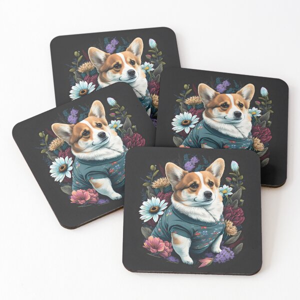 Item preview, CORGI IN FLOWERS - Animal Art designed and sold by Chrisjeffries24.