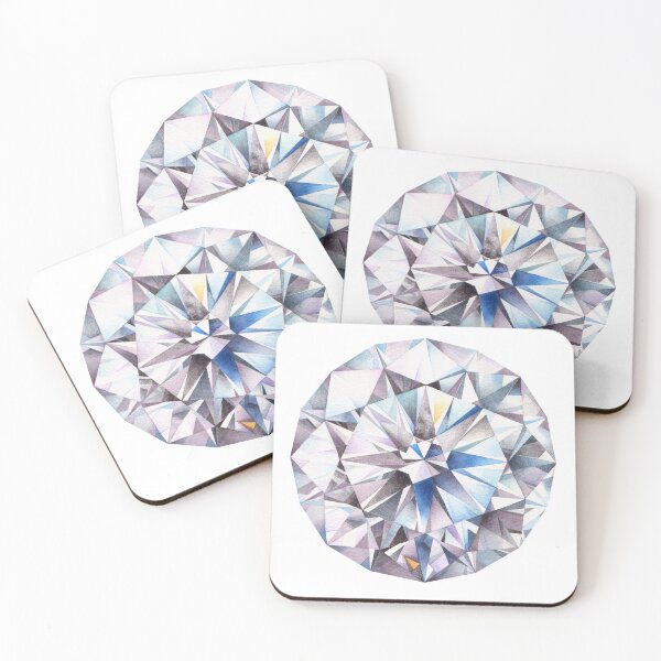 Item preview, Round Diamond Cut Watercolor Painting. Crystal print. Gem art designed and sold by AmberSunArt.