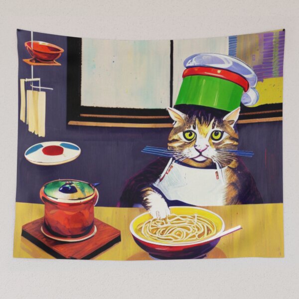 Item preview, Noodle Time with My Furry Sous Chef - A Cat's Favorite Meal designed and sold by WBP Mart.