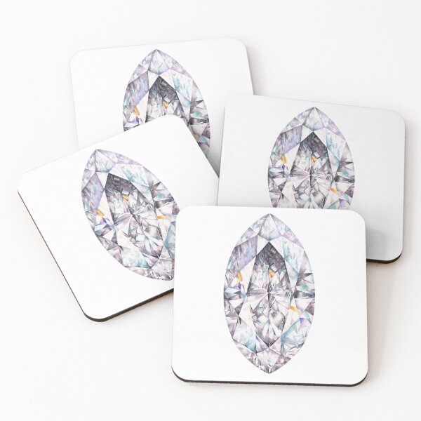 Item preview, Marquise Diamond Cut Watercolor Painting. Crystal print. Gem art designed and sold by AmberSunArt.
