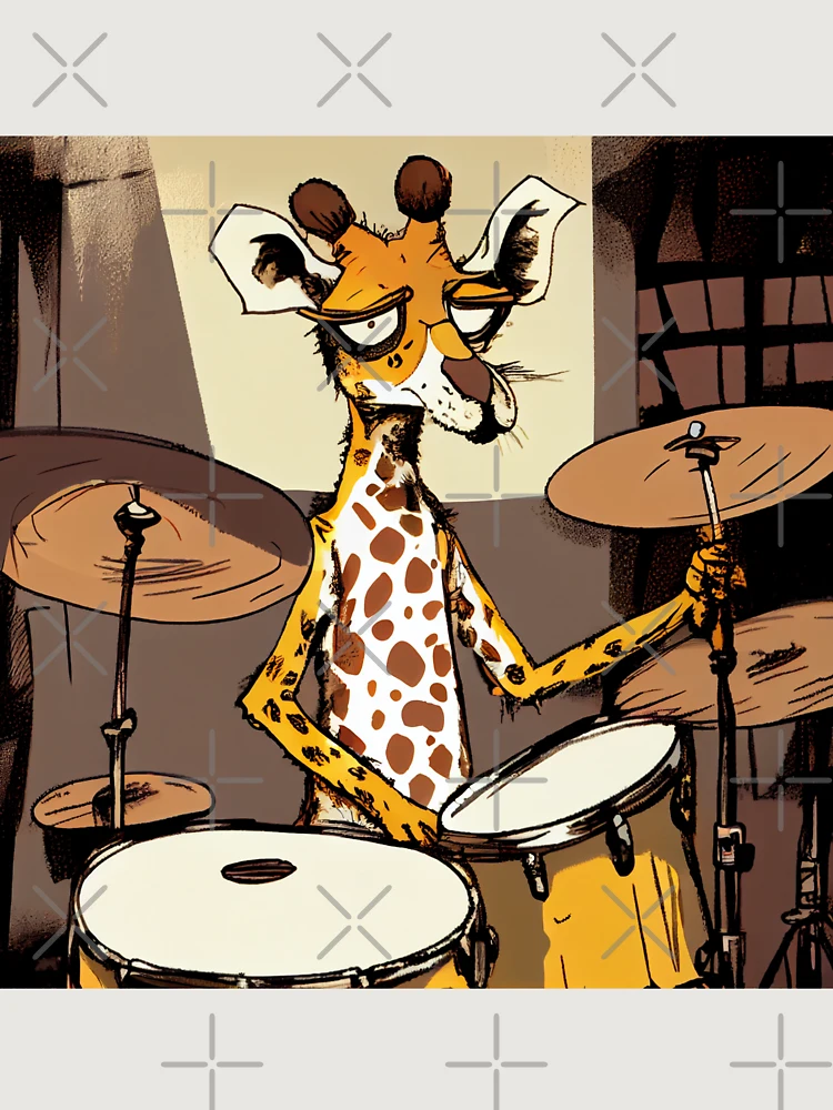 Thumbnail 6 von 6, Premium Oversized Pullover, Drumming in the Basement A Giraffes Groove Digital Painting designt und verkauft von CodeAndColors.