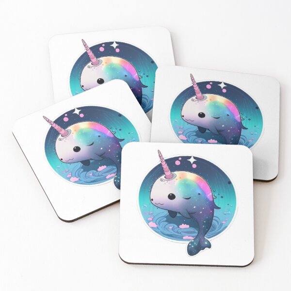 Item preview, Kawaii Narwhal rainbow unicorn - narwhal stickers designed and sold by dreamwish.