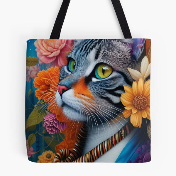Item preview, Floral Cat/ Acrylic Digital Portrait  designed and sold by Whisker Blossoms.