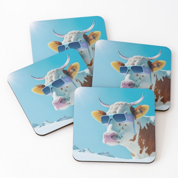 Item preview, Ski Bum winter sports Cow - Animal Art designed and sold by Chrisjeffries24.