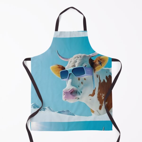 Item preview, Ski Bum winter sports Cow - Animal Art designed and sold by Chrisjeffries24.