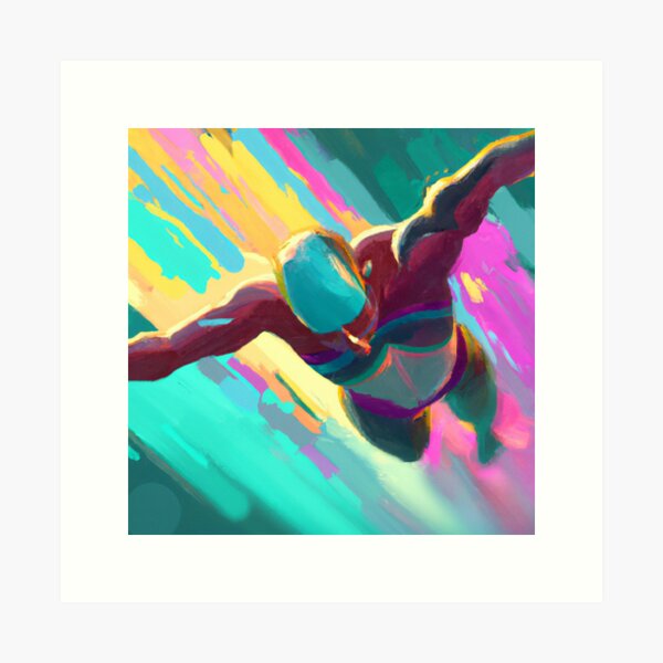 Item preview, Very cool painted swimmer  designed and sold by Zwembad Vergelijker.