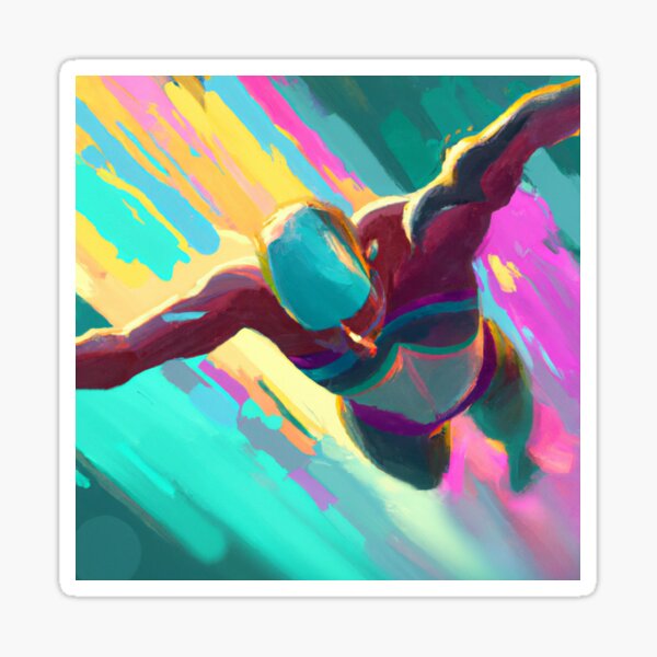 Item preview, Very cool painted swimmer  designed and sold by Zwembad Vergelijker.