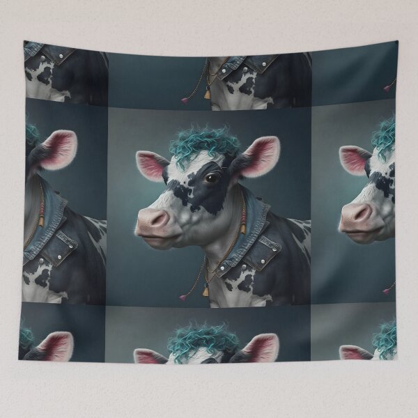 Item preview, Punk Rock Cow - Animal Art designed and sold by Chrisjeffries24.