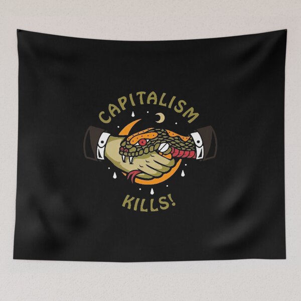 Item preview, Capitalism Kills illustration designed and sold by PoliticsPrint.