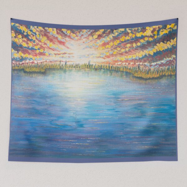 Item preview, Floating Away - Original Blue Waterscape Painting designed and sold by EKartPrints.