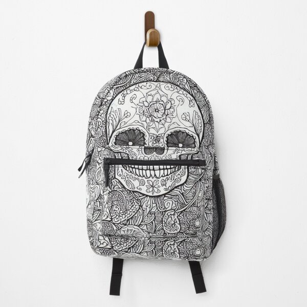 Item preview, Day of the Dead skull with intricate background designed and sold by 3DogKnight.