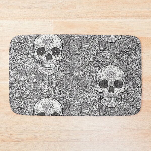 Item preview, Day of the Dead skull with intricate background designed and sold by 3DogKnight.