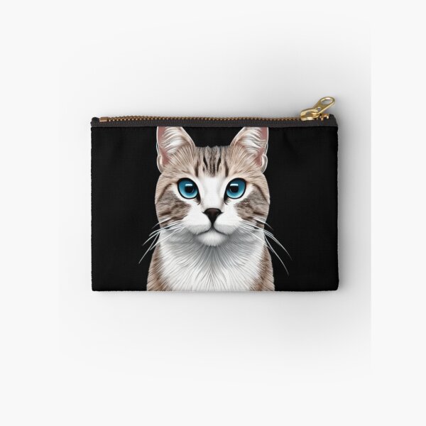 Item preview, Blue-Eyed Beauty: A Stunning Digital Portrait of an Anthropomorphic Cat designed and sold by TrippyTextiles.