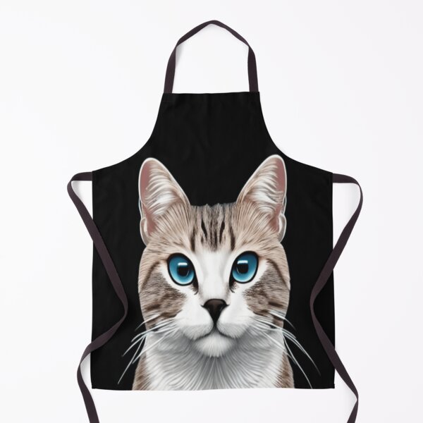 Item preview, Blue-Eyed Beauty: A Stunning Digital Portrait of an Anthropomorphic Cat designed and sold by TrippyTextiles.