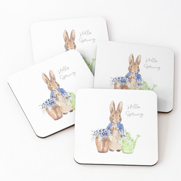 Aperçu de l'œuvre  Aquarelle de Pâques Peter Rabbit avec gros oeuf de Pâques créée et vendue par moullknoz.