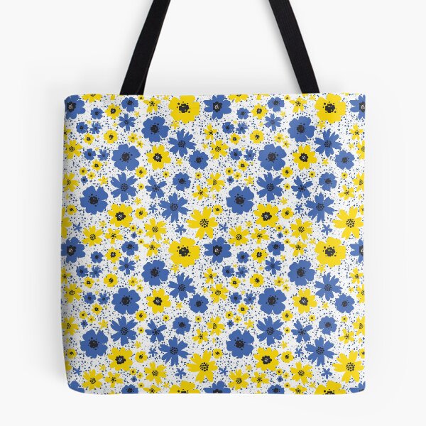 Item preview, Patrón floral azul y amarillo. designed and sold by Stikle.