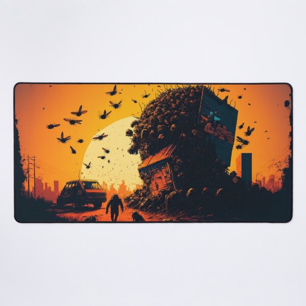 Item preview, Mutated Bee Swarm In Post Apocalyptic Streets designed and sold by Nightarcade.