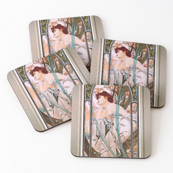 Item preview, Evening Reverie by Alphonse Mucha Remastered Xzendor7 Vintage Art Reproductions designed and sold by Xzendor7 Digital Art Creations.