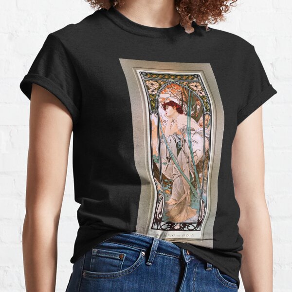 Evening Reverie by Alphonse Mucha Remastered Xzendor7 Vintage Art Reproductions Classic T-Shirt