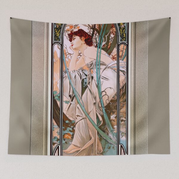 Item preview, Evening Reverie by Alphonse Mucha Remastered Xzendor7 Vintage Art Reproductions designed and sold by Xzendor7 Digital Art Creations.