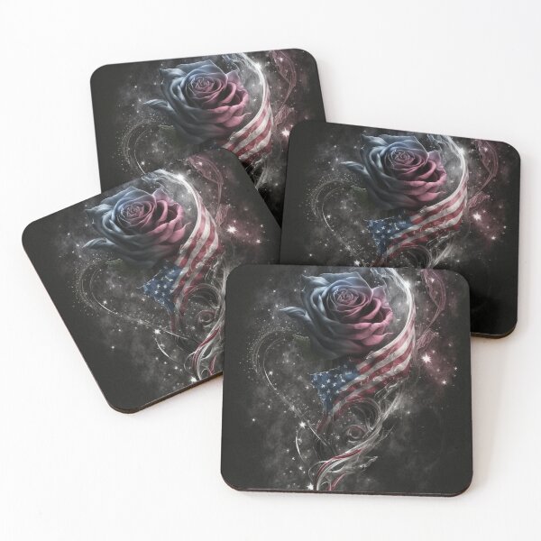 Item preview, Patriotic Rose American Flag Art designed and sold by Jades-Corner.