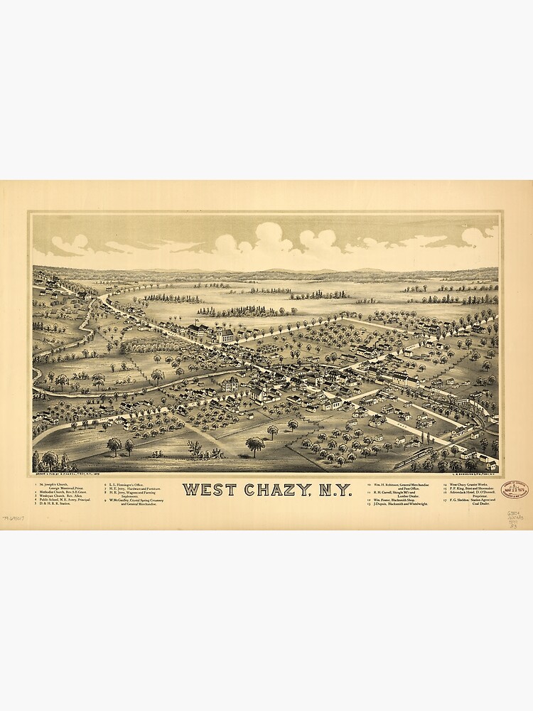 "Aerial View of West Chazy, New York (1899)" Photographic Print for
