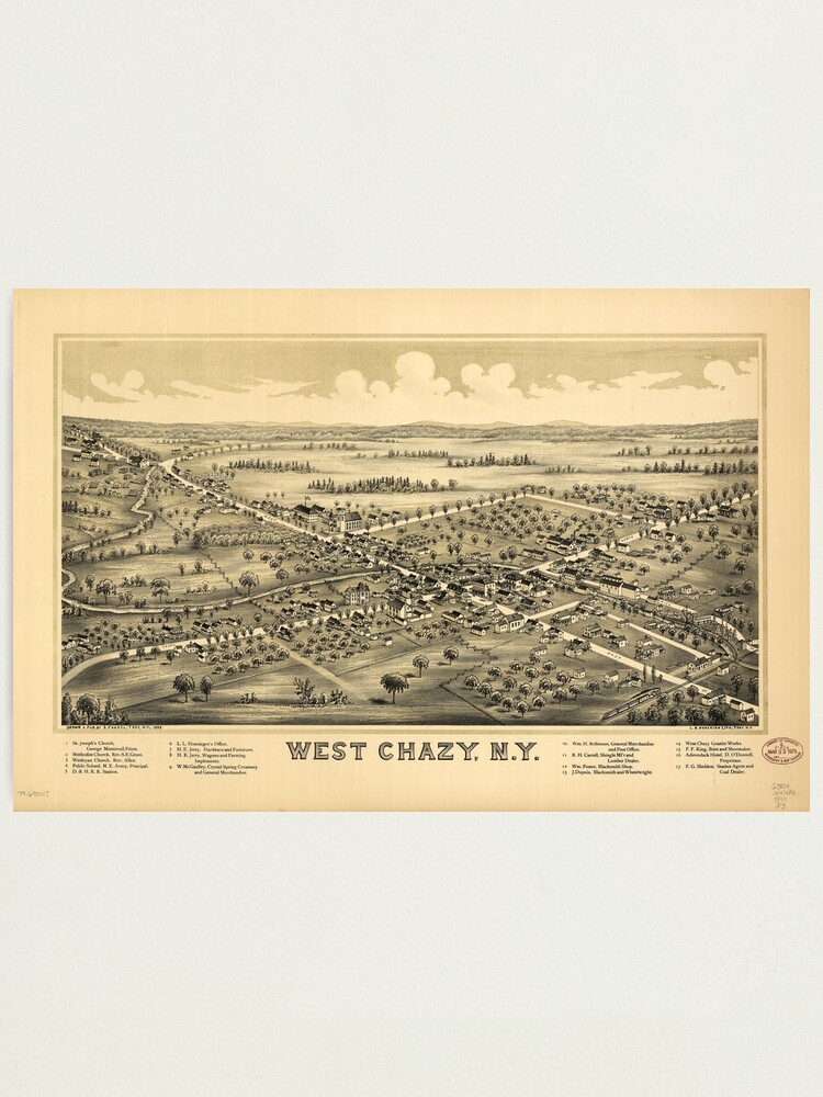 "Aerial View of West Chazy, New York (1899)" Photographic Print for