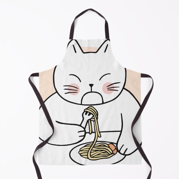 Item preview, cat eating spaghetty designed and sold by MooddyyShop.