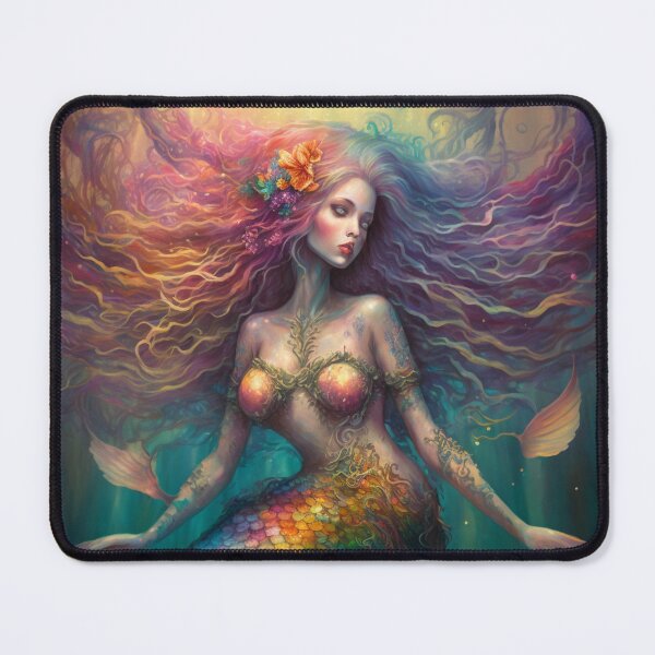 Item preview, Beautiful and Magical Enchanted Rainbow Iridescent Mermaid designed and sold by Dragonstrom.