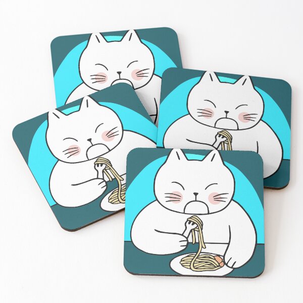 Aperçu de l'œuvre Copie de chat qui mange des spaghettis créée et vendue par MooddyyShop.