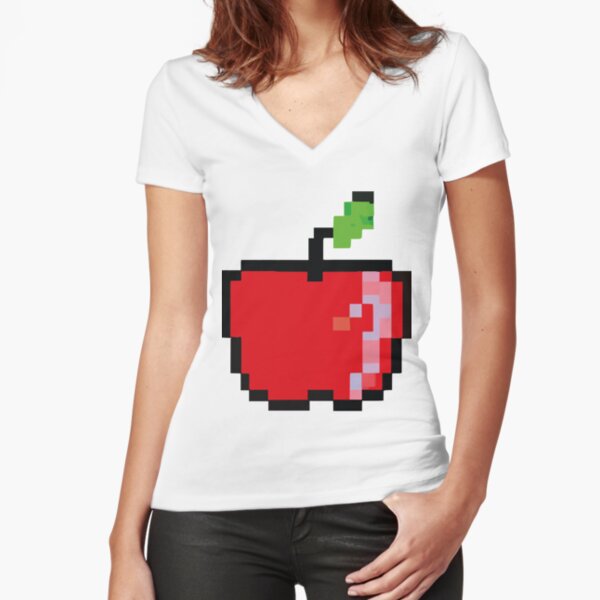 Pixel - Apple - Fruit Fitted V-Neck T-Shirt